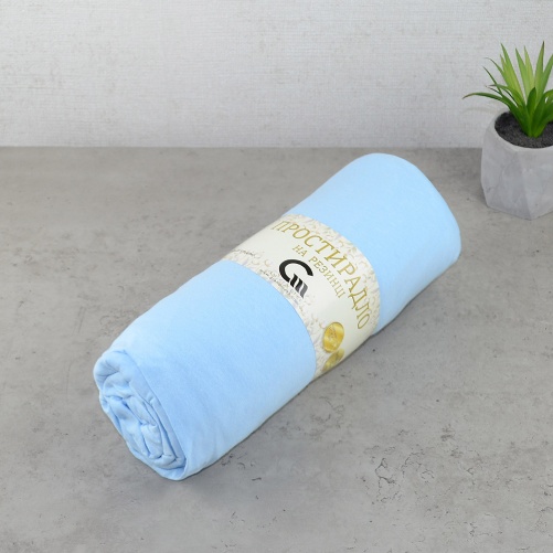 Простирадло на резинці трикотажне GM TEXTILE 160х200х25см 120г/м2 (Блакитний)