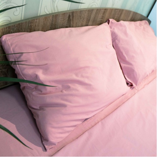 Наволочка 70x70 2 шт Поплін GM Textile 120 г/м2 Бавовна (Світло-рожева)