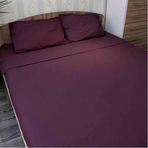 Комплект двоспальний постільної білизни 180х215 Поплін GM Textile 120 г/м2 Бавовна (Фіолетовий)