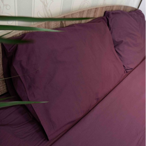 Наволочка 70x70 2 шт Поплін GM Textile 120 г/м2 Бавовна (Фіолетовий)