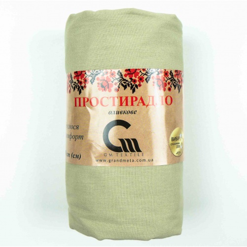 Простирадло 150x215 Поплін GM Textile 120 г/м2 Бавовна (Оливковий)