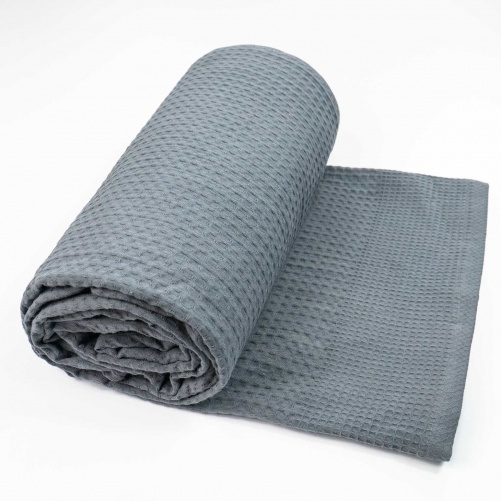 Простирадло-покривало вафельне GM TEXTILE 150х200см 220г/м2 (Сірий)