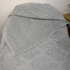 Простирадло-покривало жаккардове махрове 100% Бавовна GM TEXTILE 150x200см 400г/м2 (Світло-сірий з бірюзовим)
