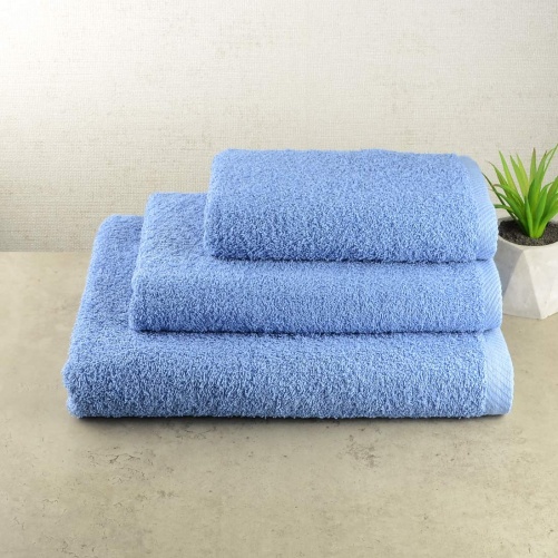 Набір махрових рушників 3шт GM Textile 40х70см, 50х90см, 70х140см 400г / м2 (Блакитний)