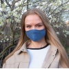 Маска захисна багаторазова зі 100% ЛЬОНУ Розмір L (Синій)