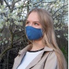 Маска захисна багаторазова зі 100% ЛЬОНу Розмір M (Синій)