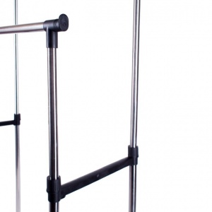 Телескопічна стійка вішалка для одягу подвійна Double Pole Сталева V2554