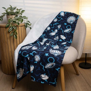 Пляжний рушник великий тонкий махровий з принтом GM Textile 70х150 см 300 г/м2 (Синій) Пляжний рушник великий тонкий махровий з принтом GM Textile 70х150 см 300 г/м2 (Синій)