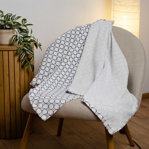 Махровий банний рушник з принтом GM Textile 70х150см 300г/м2 (Сірий)