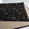 Пляжний рушник великий тонкий махровий з принтом GM Textile 70х150 см 300 г/м2 (Чорний)