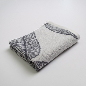 Рушник для рук та обличчя махровий з малюнком перо GM Textile 40х70см 400г/м2 (Сірий)