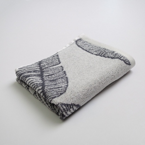 Полотенце для рук и лица махровое с рисунком перо GM Textile 40х70см 400г/м2 (Серый)