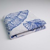 Набір махрових рушників з малюнком перо 3шт GM Textile 50х90см, 50х90см, 70х140см 400г / м2 (Синій)