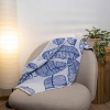 Набір махрових рушників з малюнком перо 3шт GM Textile 50х90см, 50х90см, 70х140см 400г / м2 (Синій)