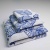 Набір махрових рушників з малюнком перо 3шт GM Textile 40х70см, 50х90см, 70х140см 400г / м2 (Синій)