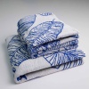 Набір махрових рушників з малюнком перо 3шт GM Textile 50х90см, 50х90см, 70х140см 400г / м2 (Синій)