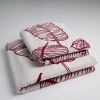 Набір махрових рушників з малюнком перо 2шт GM Textile 50х90см, 70х140см 400г/м2 (Червоний) Набір махрових рушників з малюнком перо 2шт GM Textile 50х90см, 70х140см 400г/м2 (Червоний)