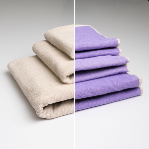 Набір махрових рушників двосторонніх Лаванда 3шт GM Textile 40х70см, 50х90см, 70х140см 400г / м2 (Лавандовий Бежевий)