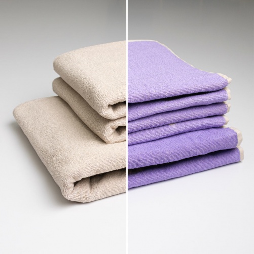 Набір махрових рушників двосторонніх Лаванда 3шт GM Textile 50х90см, 50х90см, 70х140см 400г / м2 (Лавандовий Бежевий)