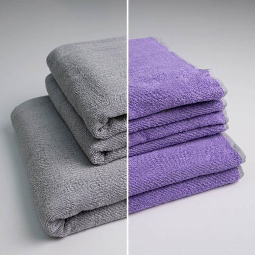Набір махрових рушників двосторонніх Лаванда 3шт GM Textile 50х90см, 50х90см, 70х140см 400г / м2 (Лавандовий Сірий)