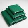 Набор махровых полотенец с орнаментом 3шт GM Textile 40х70см, 50х90см, 70х140см 400г/м2 (Зеленый)