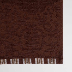 Рушник для рук та обличчя махровий з орнаментом GM Textile 40х70см 400г/м2 (Коричневий)