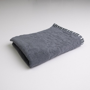 Махровий рушник з орнаментом GM Textile 50х90см 400г/м2 (Сірий)