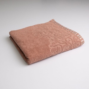 Рушник махровий для душу з орнаментом GM Textile 70х140см 400г/м2 (Бежевий)