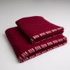 Набор махровых полотенец с орнаментом 2шт GM Textile 50х90см, 70х140см 400г/м2 (Бордовый)