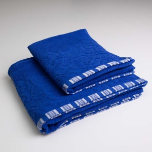 Набір махрових рушників з орнаментом 2шт GM Textile 50х90см, 70х140см 400г/м2 (Синій)