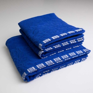 Набір махрових рушників з орнаментом 3шт GM Textile 50х90см, 50х90см, 70х140см 400г / м2 (Синій)