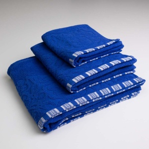 Набір махрових рушників з орнаментом 3шт GM Textile 40х70см, 50х90см, 70х140см 400г / м2 (Синій)