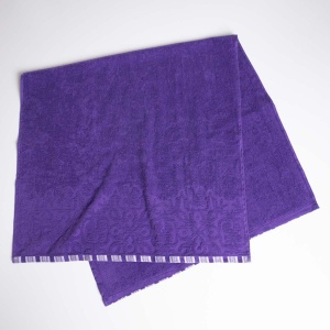 Рушник махровий для душу з орнаментом GM Textile 70х140см 400г/м2 (Фіолетовий) Рушник махровий для душу з орнаментом GM Textile 70х140см 400г/м2 (Фіолетовий)