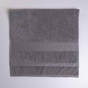 Набір банний махровий з Бордюром 2шт GM Textile 50х70см, 70х140см (Сірий) Набір банний махровий з Бордюром 2шт GM Textile 50х70см, 70х140см (Сірий)