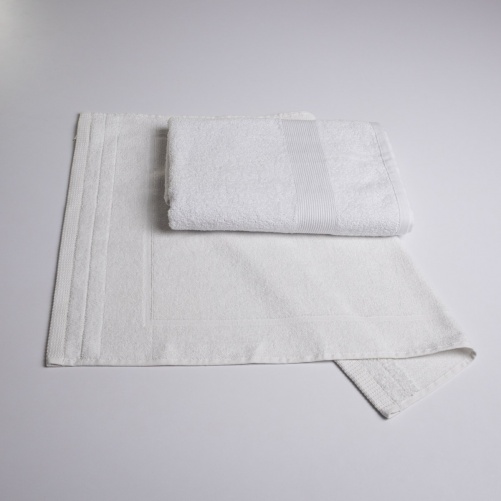 Набір банний махровий з Бордюром 2шт GM Textile 50х70см, 70х140см (Білий)