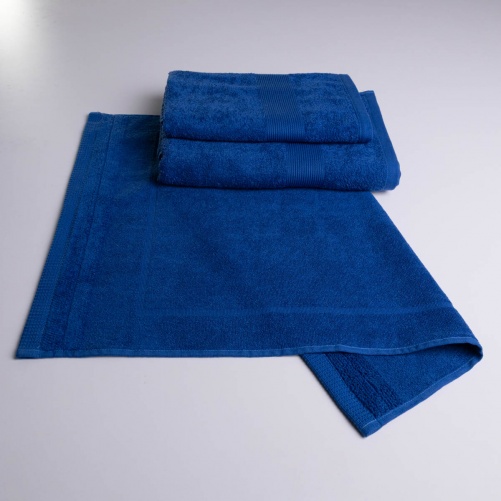 Набір банний махровий з Бордюром 3шт GM Textile 50х70см, 50х90см, 70х140см 400г/м2 (Синій)