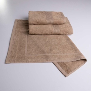 Набір банний махровий з Бордюром 3шт GM Textile 50х70см, 50х90см, 70х140см 400г/м2 (Капучіно)