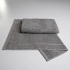 Набір банний махровий з Бордюром 2шт GM Textile 50х70см, 70х140см (Сірий) Набір банний махровий з Бордюром 2шт GM Textile 50х70см, 70х140см (Сірий)