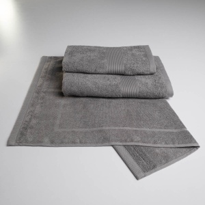 Набір банний махровий з Бордюром 3шт GM Textile 50х70см, 50х90см, 70х140см (Сірий) Набір банний махровий з Бордюром 3шт GM Textile 50х70см, 50х90см, 70х140см (Сірий)