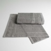 Набір банних махрових рушників з велюровим бордюром 2шт GM Textile 50х70см, 70х140см (Сірий)