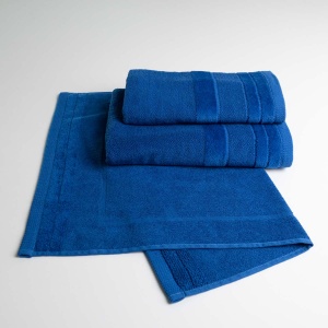 Набір банних махрових рушників з велюровим бордюром 3шт GM Textile 50х70см, 50х90см, 70х140см (Синій) Набір банних махрових рушників з велюровим бордюром 3шт GM Textile 50х70см, 50х90см, 70х140см (Синій)