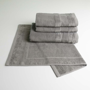 Набір банних махрових рушників з велюровим бордюром 4шт GM Textile 50х70см, 50х90см, 50х90см, 70х140см (Сірий) Набір банних махрових рушників з велюровим бордюром 4шт GM Textile 50х70см, 50х90см, 50х90см, 70х140см (Сірий)