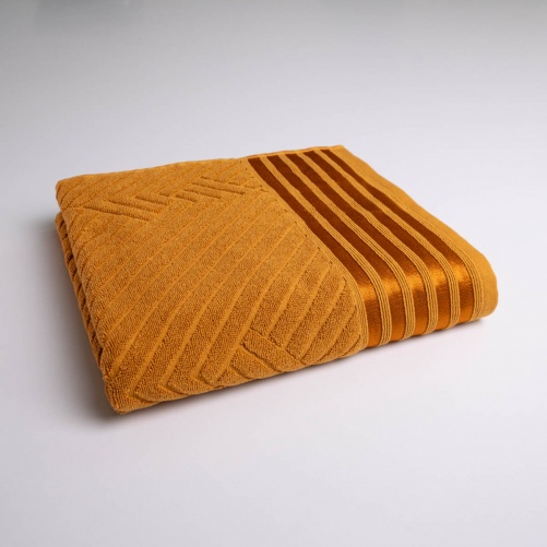 Рушник банний махровий SOFT GM Textile 70х140см 500г/м2 (Гірчичний)