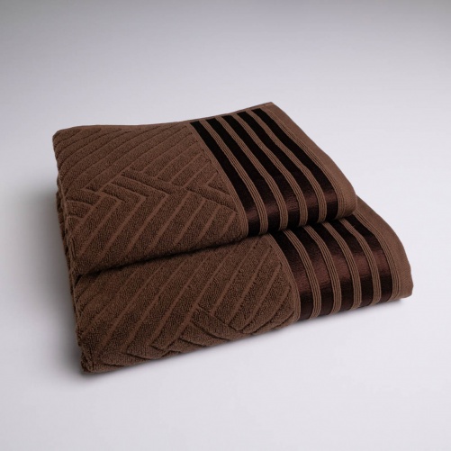 Комплект махрових рушників SOFT 2шт GM Textile 50х90см, 70х140см 500г/м2 (Коричневий)