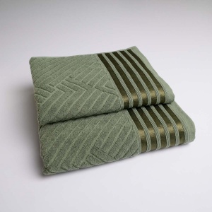 Комплект махрових рушників SOFT 2шт GM Textile 50х90см, 70х140см 500г/м2 (Хакі)