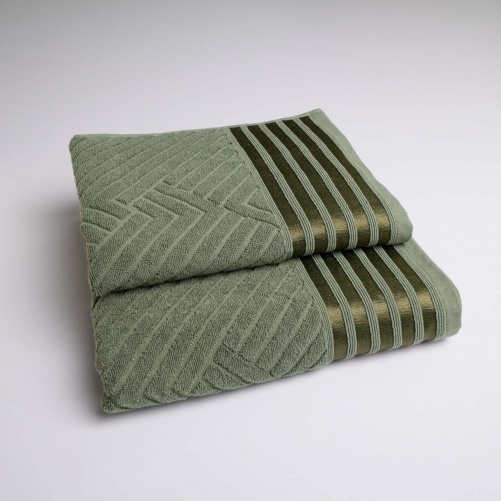 Комплект махрових рушників SOFT 2шт GM Textile 50х90см, 70х140см 500г/м2 (Хакі)
