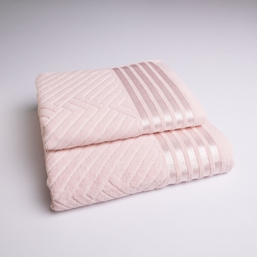 Комплект махрових рушників SOFT 2шт GM Textile 50х90см, 70х140см 500г/м2 (Рожевий)