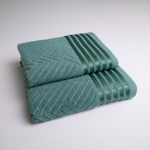 Комплект махрових рушників SOFT 2шт GM Textile 50х90см, 70х140см 500г/м2 (Бірюзовий)