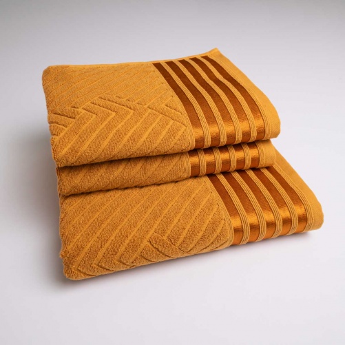 Набір махрових рушників SOFT 3шт GM Textile 50х90см, 50х90см, 70х140см 500г/м2 (Гірчичний)