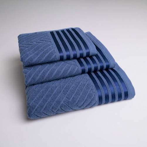 Набір махрових рушників SOFT 3шт GM Textile 40х70см, 50х90см, 70х140см 500г/м2 (Синій)